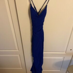 La Femme Royal Blue Maxi Dress